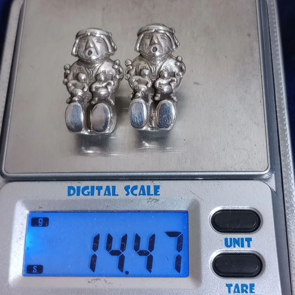 Storyteller Vintage Native American Sterling Silver  Stud Earrings - Picture 11 of 14